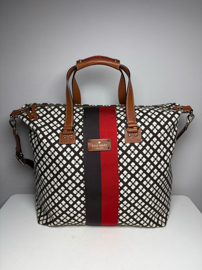 Women's Kate Spade Spade Monogram Canvas Vintage Early 2000s Pre-Owned Weekender Tote Bag - VIDA STYLE SHOP