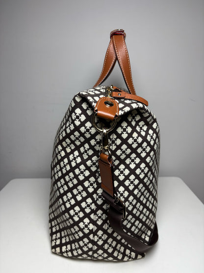 Women's Kate Spade Spade Monogram Canvas Vintage Early 2000s Pre-Owned Weekender Tote Bag - VIDA STYLE SHOP