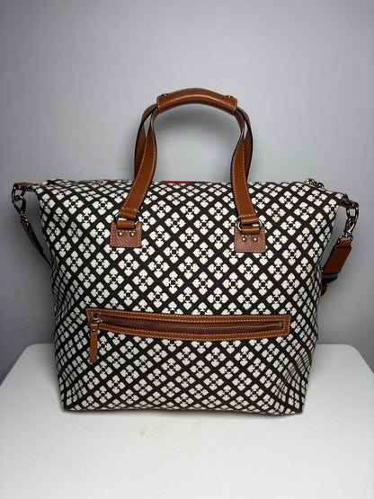 Women's Kate Spade Spade Monogram Canvas Vintage Early 2000s Pre-Owned Weekender Tote Bag - VIDA STYLE SHOP