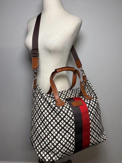 Women's Kate Spade Spade Monogram Canvas Vintage Early 2000s Pre-Owned Weekender Tote Bag - VIDA STYLE SHOP