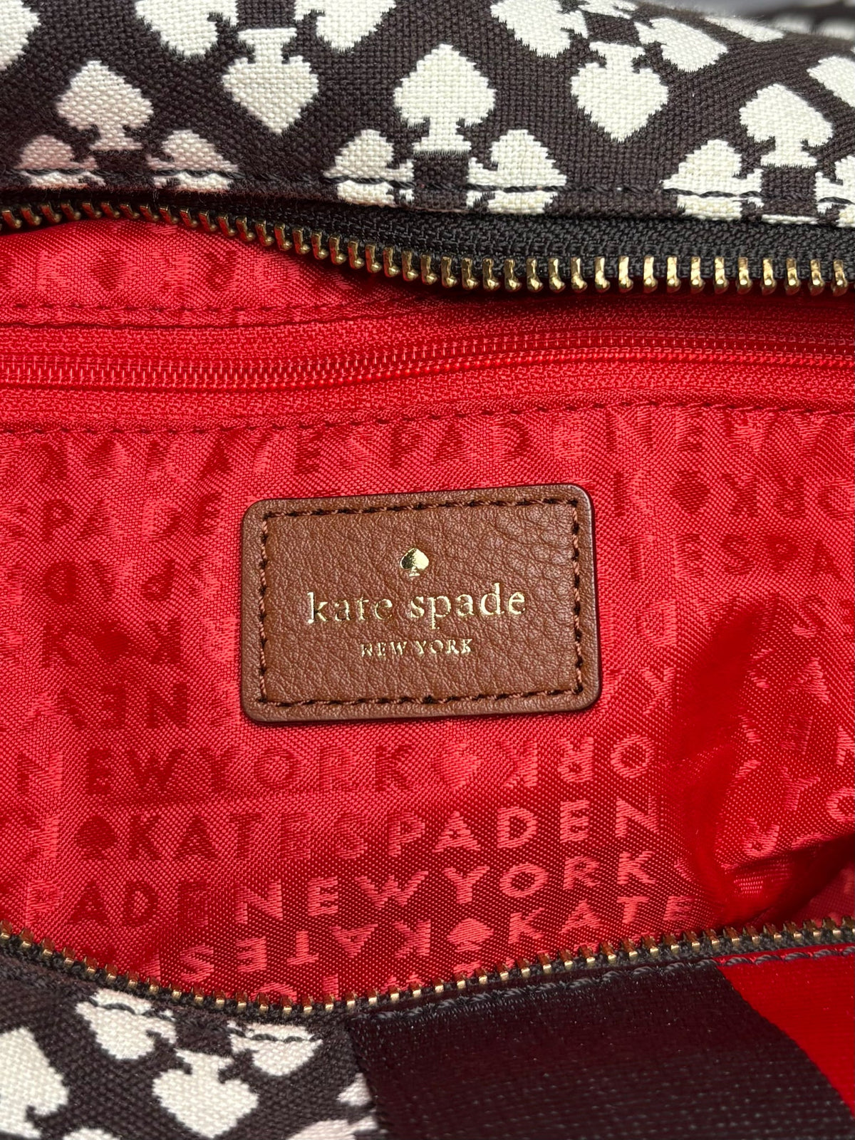 Women's Kate Spade Spade Monogram Canvas Vintage Early 2000s Pre-Owned Weekender Tote Bag - VIDA STYLE SHOP