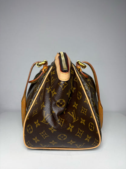 Women's Louis Vuitton Tivoli GM 2007 Monogram Coated Canvas Vachetta Leather Pre-Owned Tote Purse - VIDA STYLE SHOP