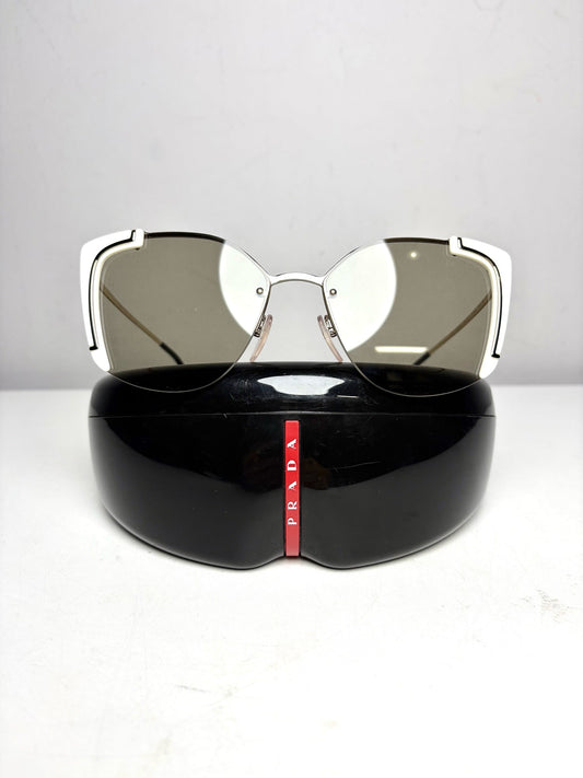 Women's Prada Absolute Ornate PR 59VS Black & Gold Pre-Owned Oversized Sunglasses