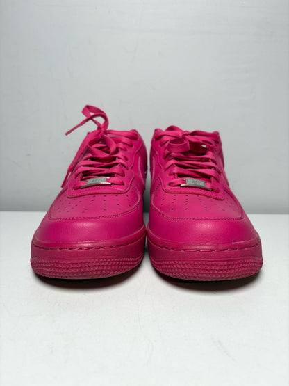 Pink Women's Shoe Size 10 Nike Air Force 1 Fuchsia Pink Leather Pre-Owned Low-Top Sneakers