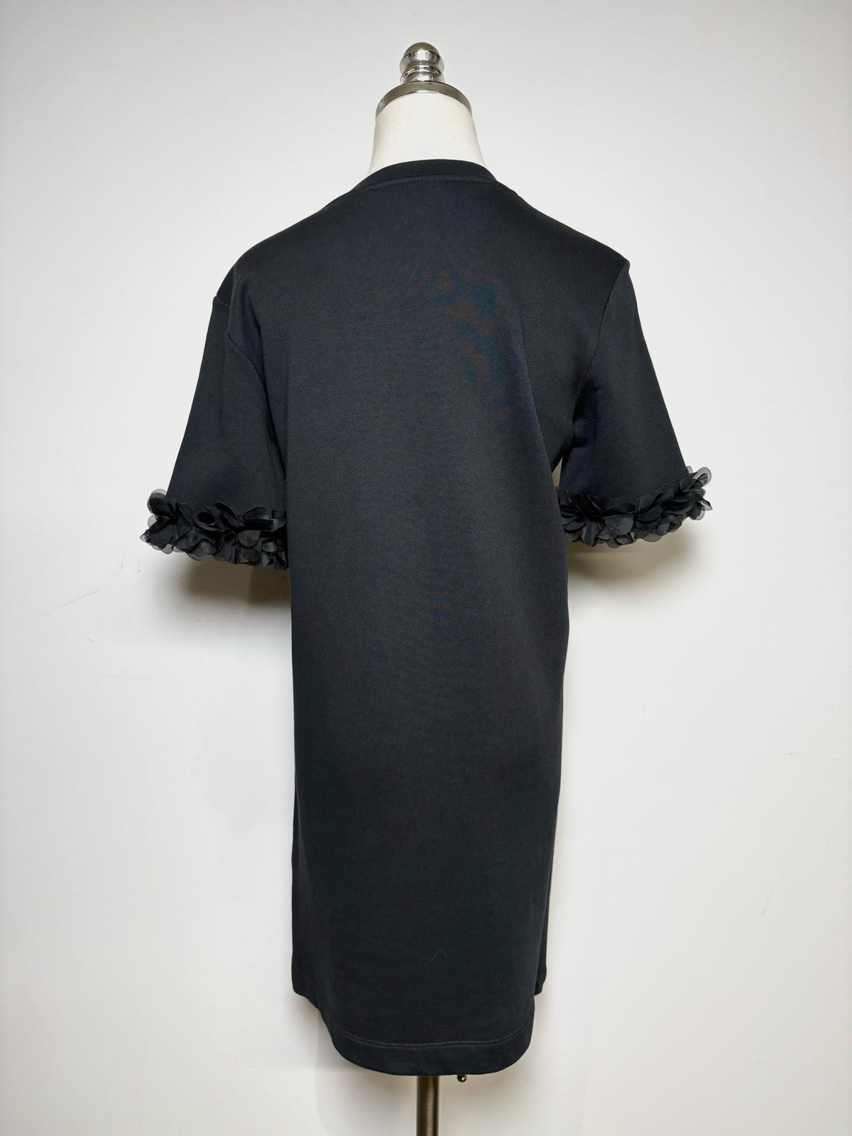 4 Women's Size 4 Love Moschino Black Floral Cotton Blend Pre-Owned Knee-Length Dress