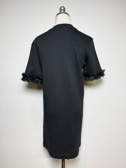 4 Women's Size 4 Love Moschino Black Floral Cotton Blend Pre-Owned Knee-Length Dress