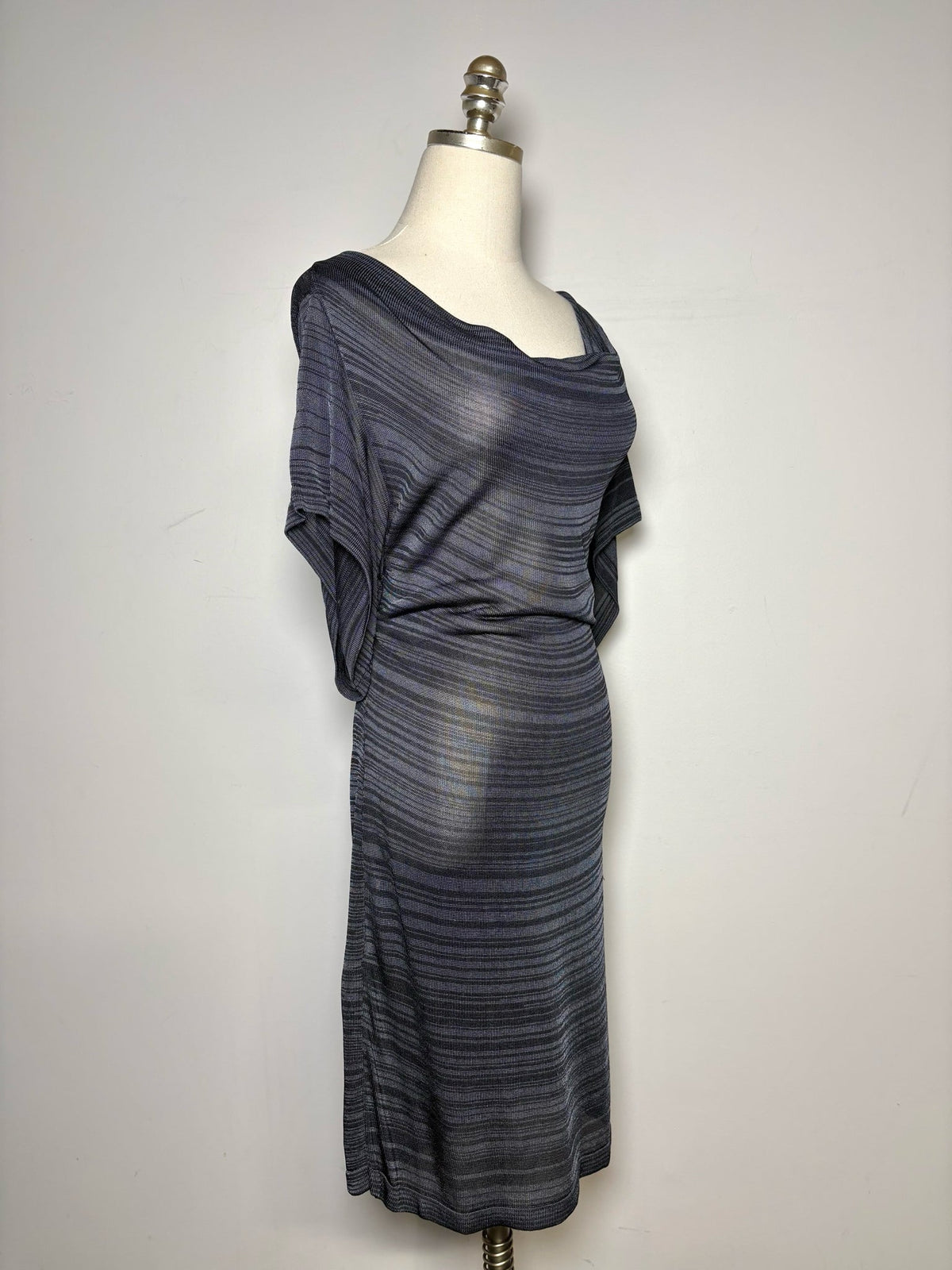 M Women's Size M Escada Sport Black & Gray Cowl Neck Knit Dress