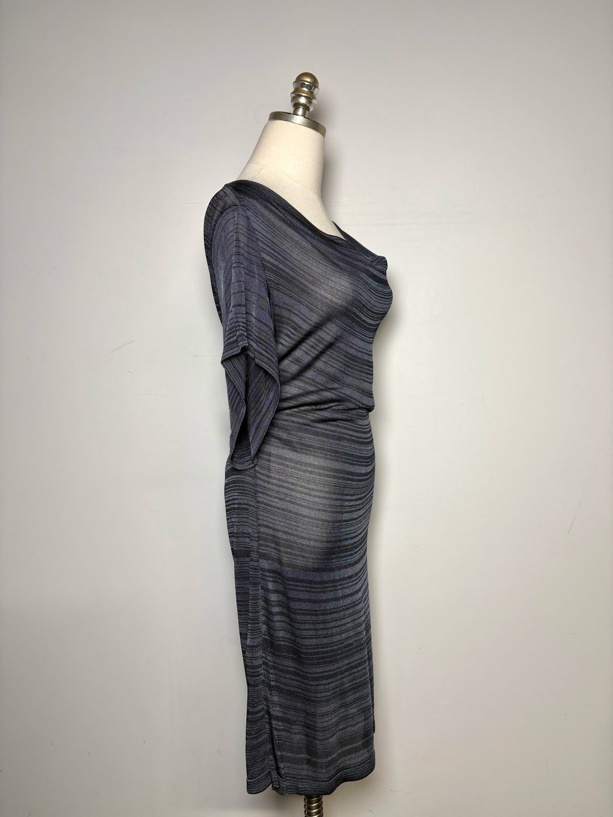 M Women's Size M Escada Sport Black & Gray Cowl Neck Knit Dress