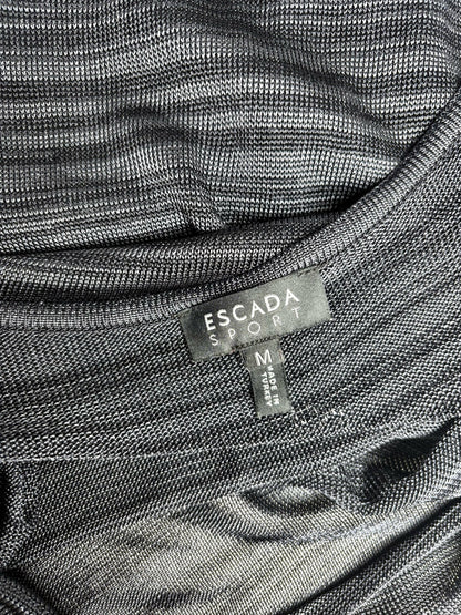 M Women's Size M Escada Sport Black & Gray Cowl Neck Knit Dress