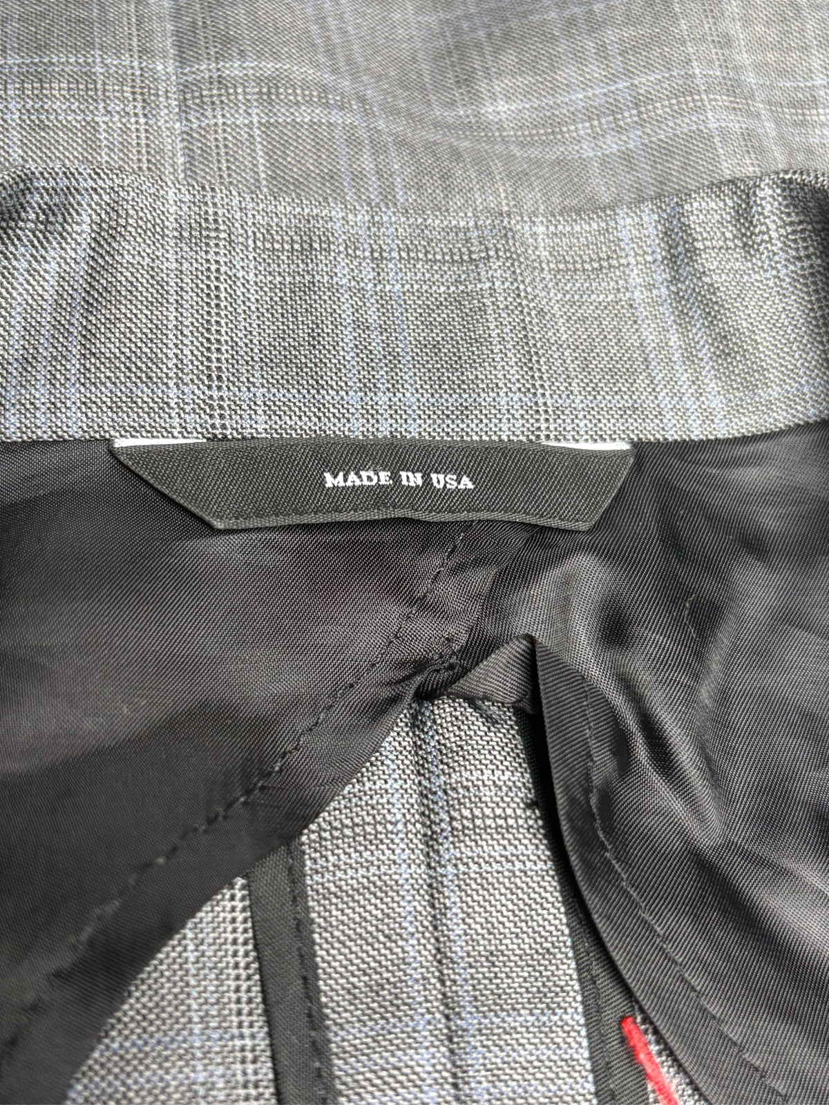 S Women's Size S R13 Gray Black Plaid Embroidered Pure Wool Pre-Owned Jacket Blazer