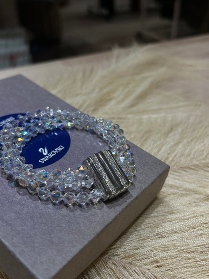 Swarovski 3-Strand Magnetic Closure Bracelet