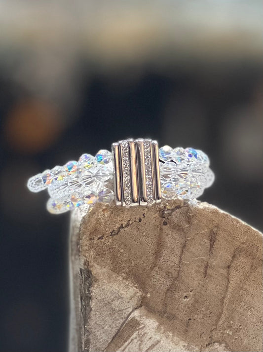 Swarovski 3-Strand Magnetic Closure Bracelet