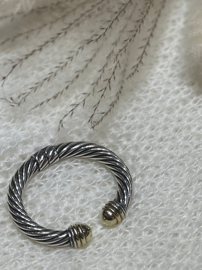 David Yurman 14K Gold Sterling Silver Classic Cable Bracelet
