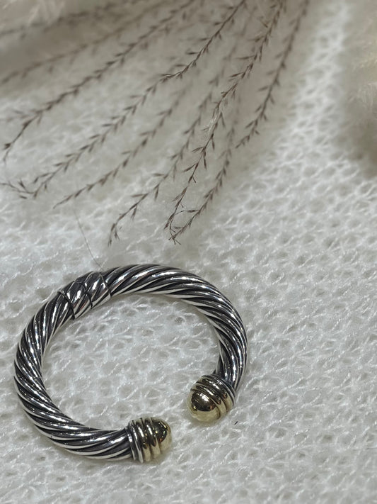 David Yurman 14K Gold Sterling Silver Classic Cable Bracelet
