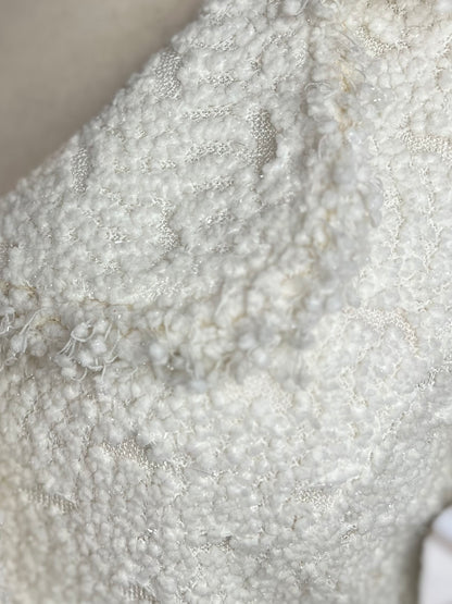 St. John Cream Wool Textured Blazer Size L