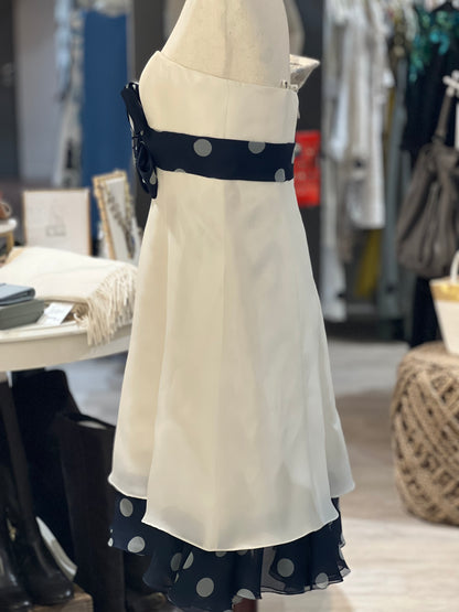 Melinda Eng Cream Bow Party Dress Size M