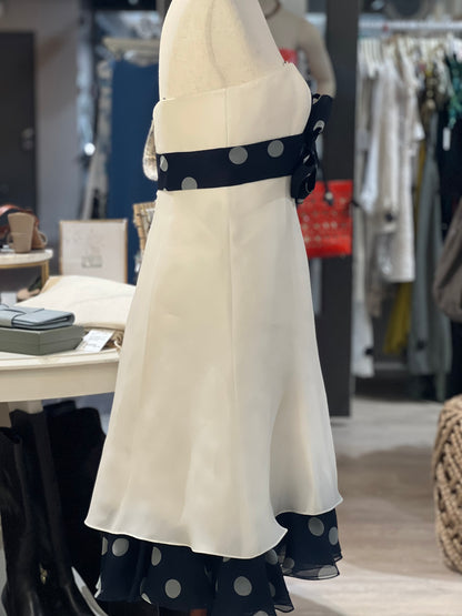 Melinda Eng Cream Bow Party Dress Size M