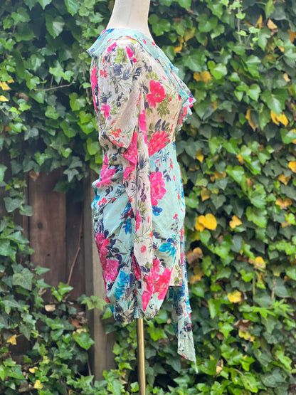 Rococo Sand Floral Ruffle Multi-color Dress Size M
