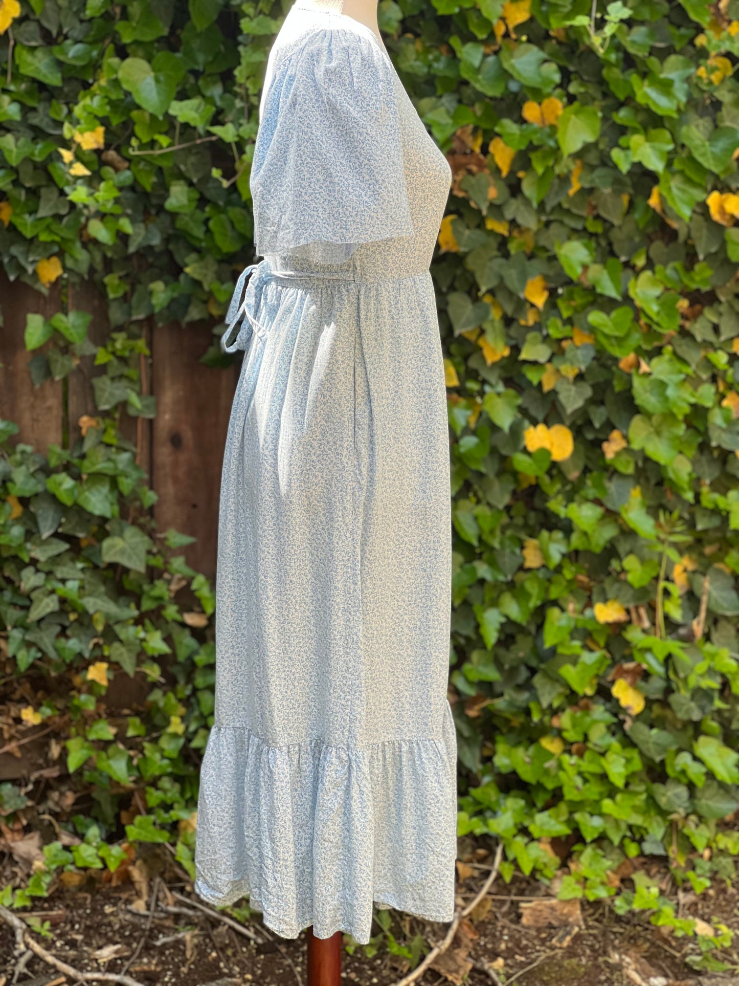 & Other Stories Baby Blue Floral Maxi Wrap Dress Size XS