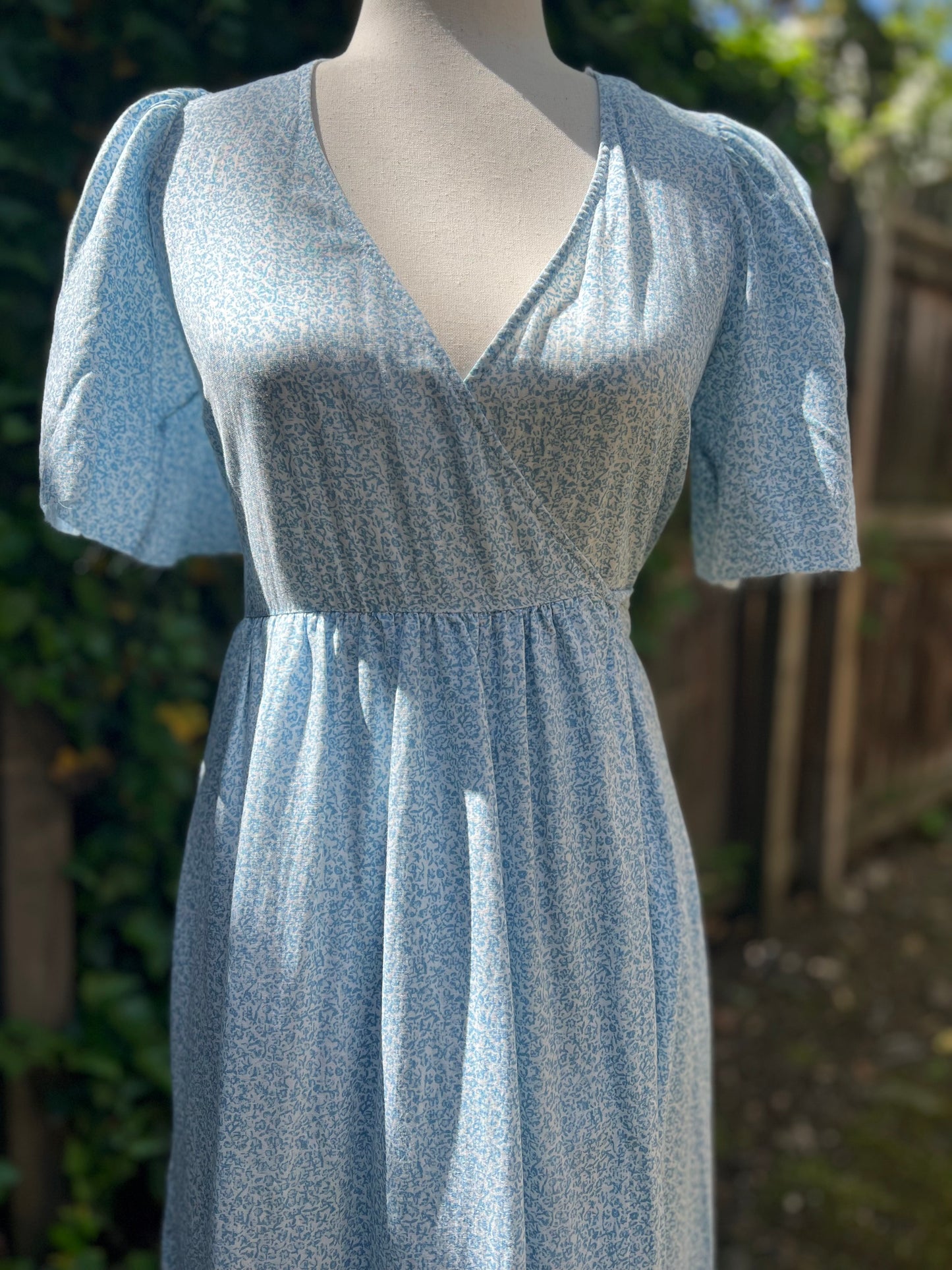 & Other Stories Baby Blue Floral Maxi Wrap Dress Size XS